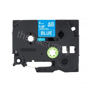 theinksupply compatible Brother Tze-525 Sticker Label Tape (9mm White on Blue)