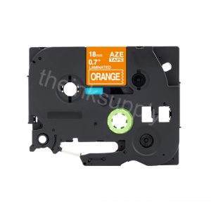 theinksupply compatible Brother Tze-645 Sticker Label Tape (18mm White on Orange)
