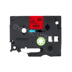 theinksupply Compatible Brother Tze-411 Sticker Label Tape (6mm Black on Red)