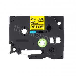 theinksupply compatible Brother Tze-651 Sticker Label Tape (24mm Black on Yellow)