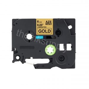 theinksupply compatible Brother Tze-811 Sticker Label Tape (6mm Black on Gold)