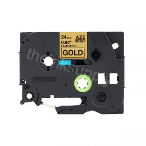 theinksupply compatible Brother Tze-851 Sticker Label Tape (24mm Black on Gold)