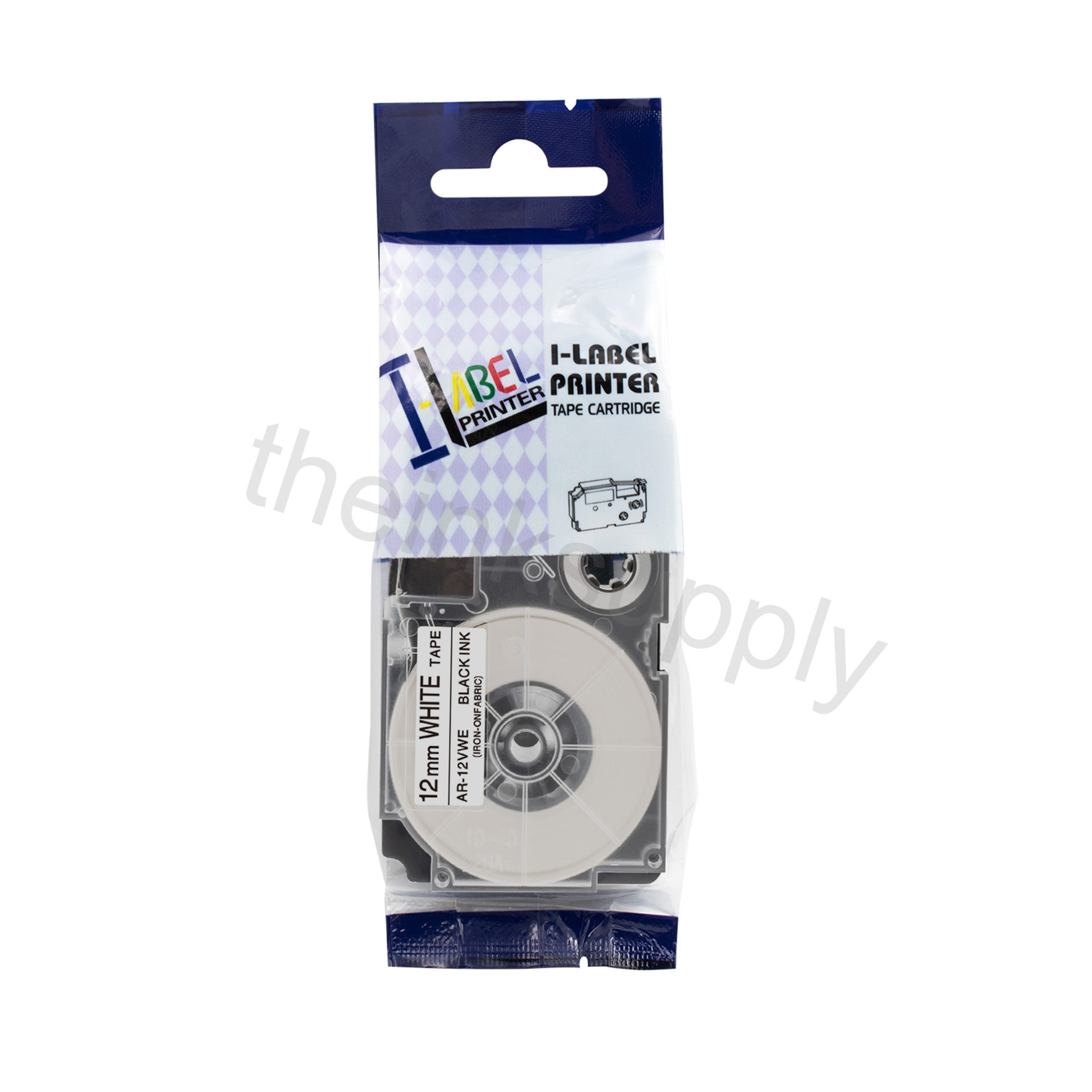 Compatible Casio XR12VWE Fabric Label Tape (12mm Black on White