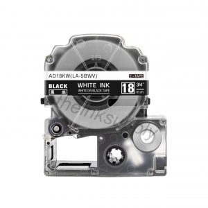 theinksupply compatible Epson LK-5BWV Laminated Sticker Label Tape (18mm White on Black)