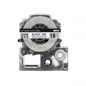theinksupply compatible Epson LK-5TBN Laminated Sticker Label Tape (18mm Black on Clear)