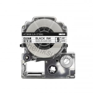 theinksupply compatible Epson LK-3TBN Laminated Sticker Label Tape (9mm Black on Clear)