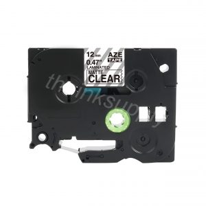 theinksupply compatible Brother Tze-M31 Matt Sticker Label Tape (12mm Black on Clear)