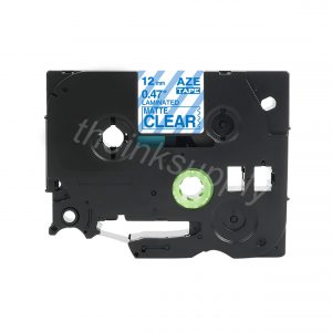 theinksupply compatible Brother Tze-M33 Matt Sticker Label Tape (12mm Blue on Clear)