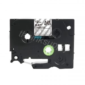 theinksupply compatible Brother Tze-M35 Matt Sticker Label Tape (12mm White on Clear)