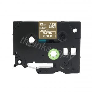 theinksupply Compatible Brother Tze-MQ835 Sticker Label Tape (12mm White on Satin Gold)