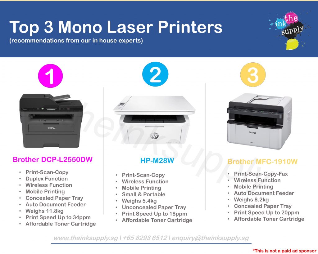 top 3 mono laser printers