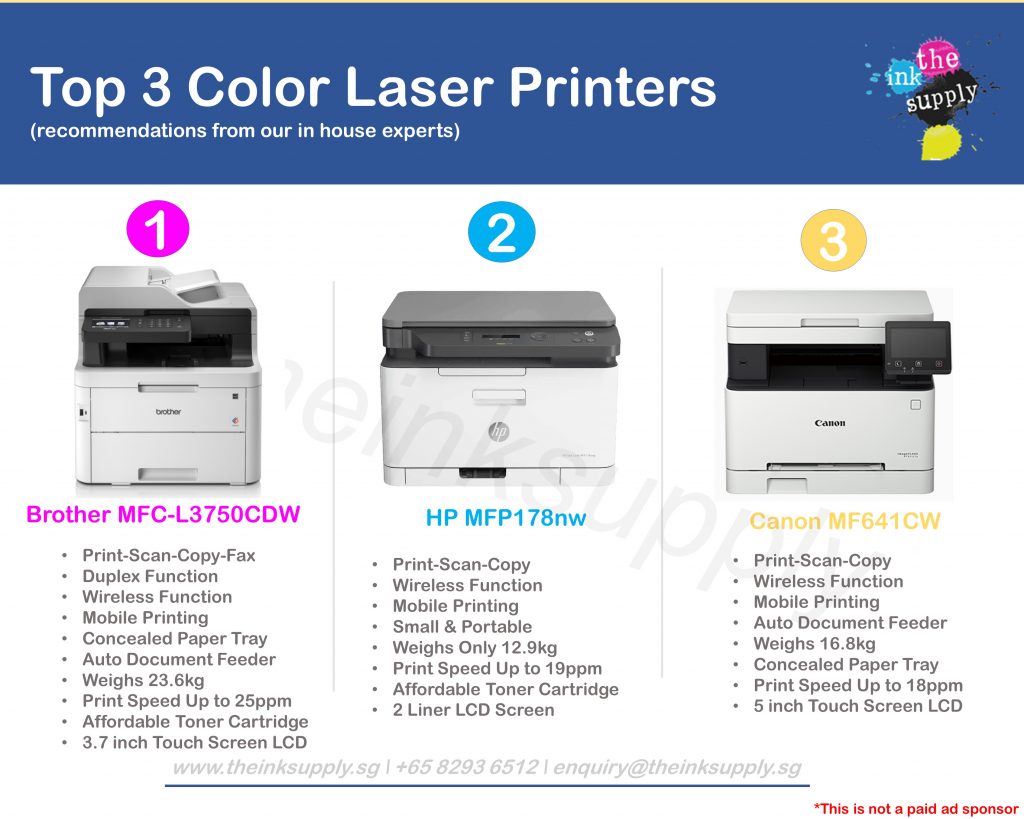 top 3 color laser printer